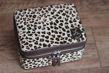 Load image into Gallery viewer, Brown Leopard Double Decker Medium Jewelry Case
