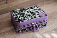 Load image into Gallery viewer, Purple Black/Speckled Medium Jewelry Case
