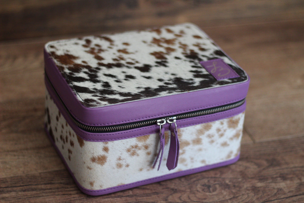 Tri-Speckled Purple Double Decker Medium Jewelry Case